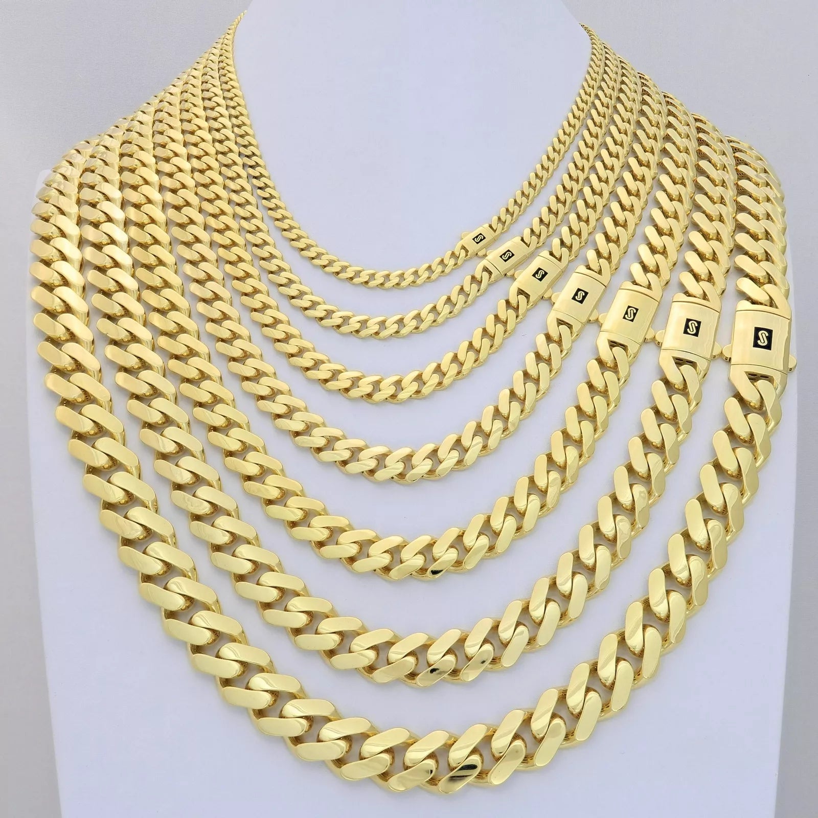 14K Yellow Gold Plated Monaco Cuban Choker store Chain Necklace