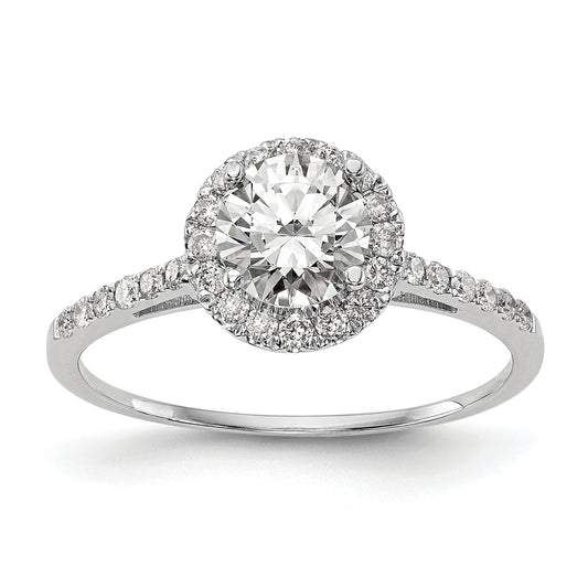 14k White Gold 1/4 Ct. Lab Grown Diamond VS/SI+ G+ 1 Ct. Center Halo Engagement Ring