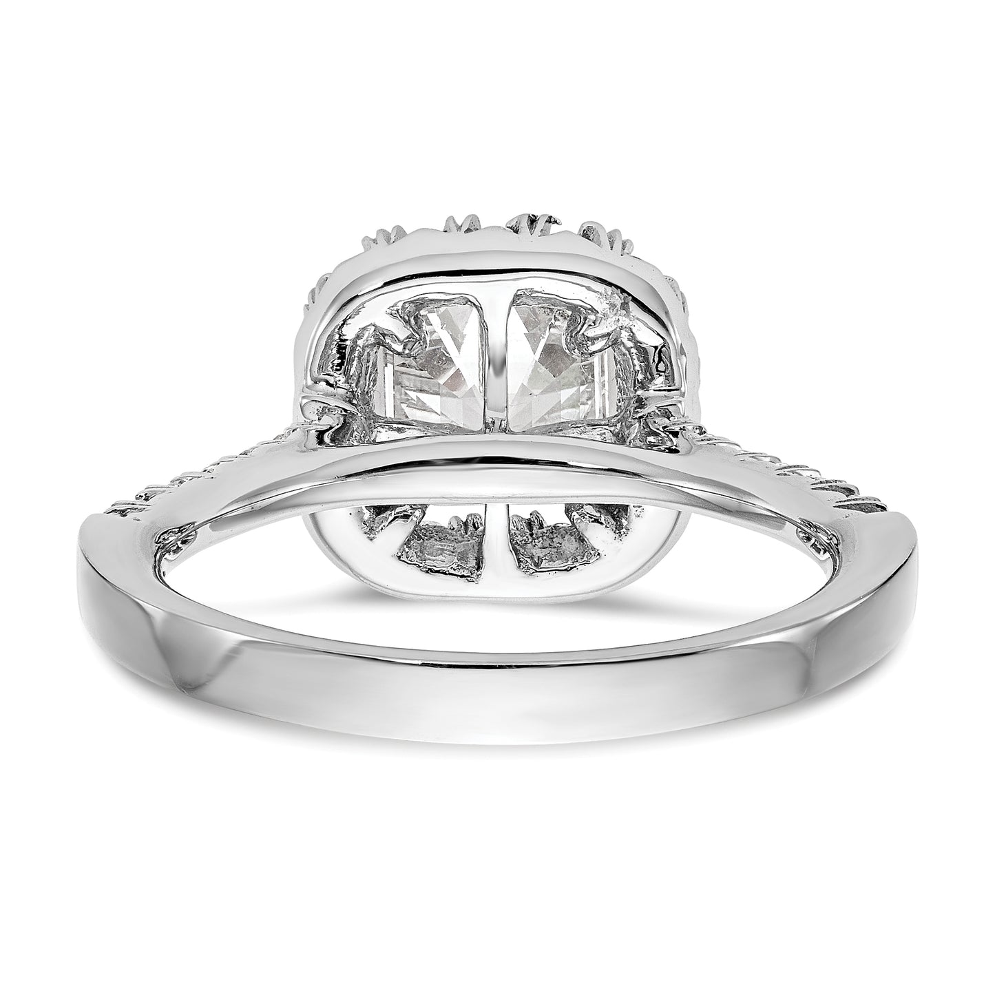 14k White Gold 1/2 Ct. Lab Grown Diamond VS/SI+ G+ 1 Ct. Center Ascher Halo Engagement Ring