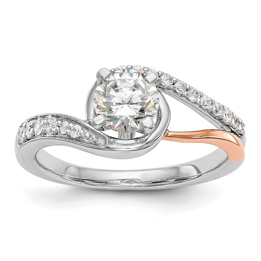 14k Two-Tone Rose and White Gold 1/5 Ct. Lab Grown Diamond VS/SI Peg Set Engagement Ring