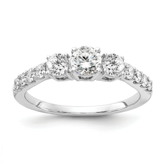 14k White Gold 1 Ct. Lab Grown Diamond VS/SI+ G+ 5/8 Ct. Center Round Engagement Ring