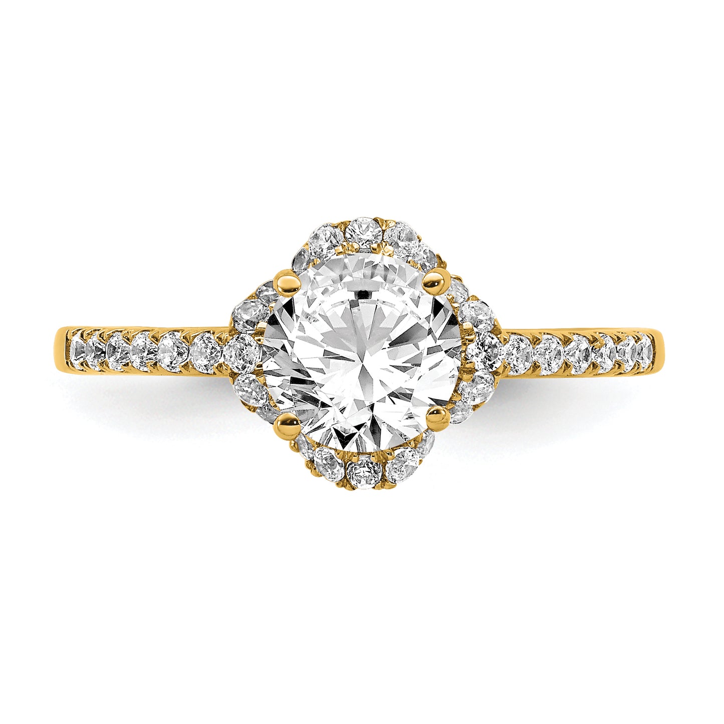 14k Yellow Gold Lab Grown Diamond VS/SI FGH Round Engagement. Ring