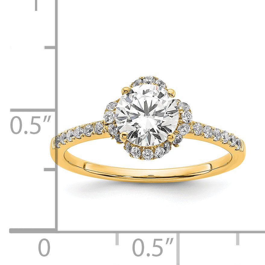 14k Yellow Gold Lab Grown Diamond VS/SI FGH Round Engagement. Ring