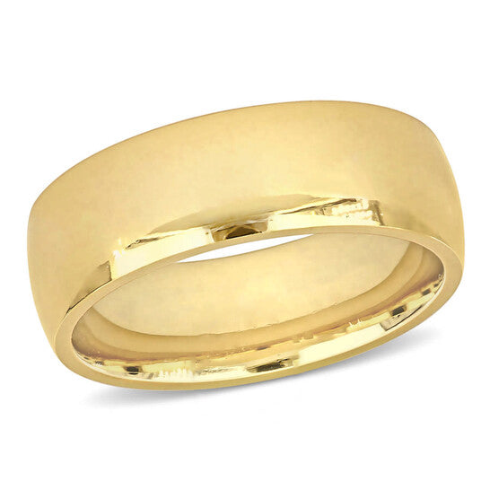 Original Amour Men's 7.5mm Polished Finish Comfort Fit Wedding Band in 14k Yellow Gold