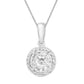 Original Diamond Muse 0.25 cttw 14KT White Gold Double Frame Diamond Pendant Necklace for Women