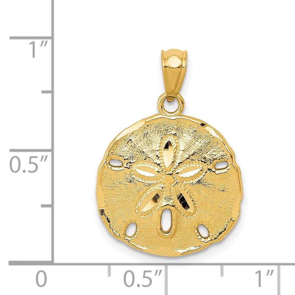 14k Yellow Gold Gold Polished Large Sand Dollar Pendant