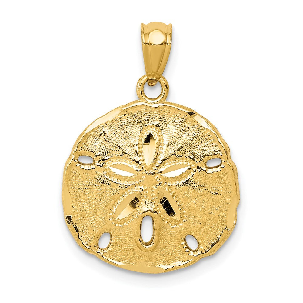 14k Yellow Gold Gold Polished Large Sand Dollar Pendant