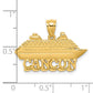 14k Yellow Gold Polished CANCUN Cruise Ship Charm