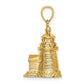 14k Yellow Gold 3-D Brant Point Lighthouse Nantucket Harbor Ma Charm