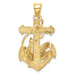 14k Yellow Gold 2-D Anchor with Shark Charm