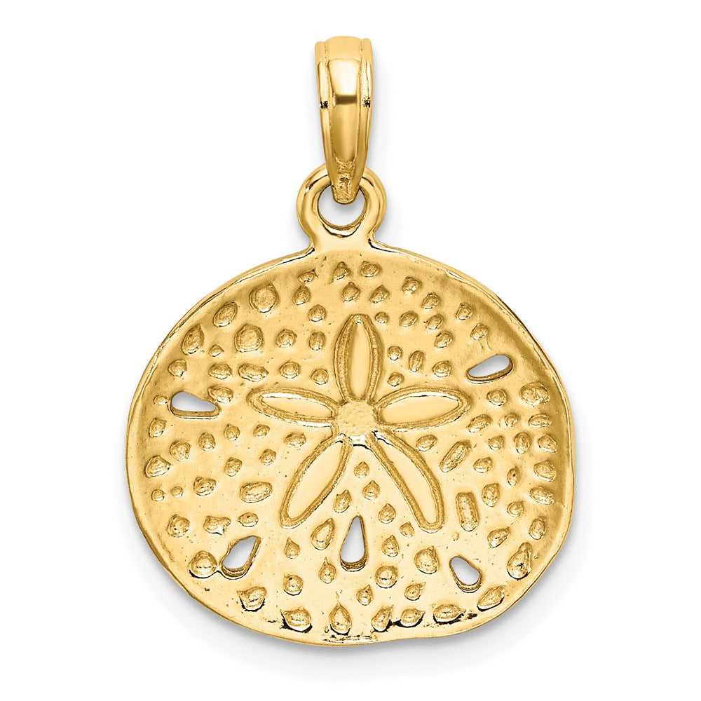 14k Yellow Gold Cut-Out Sand Dollar Charm