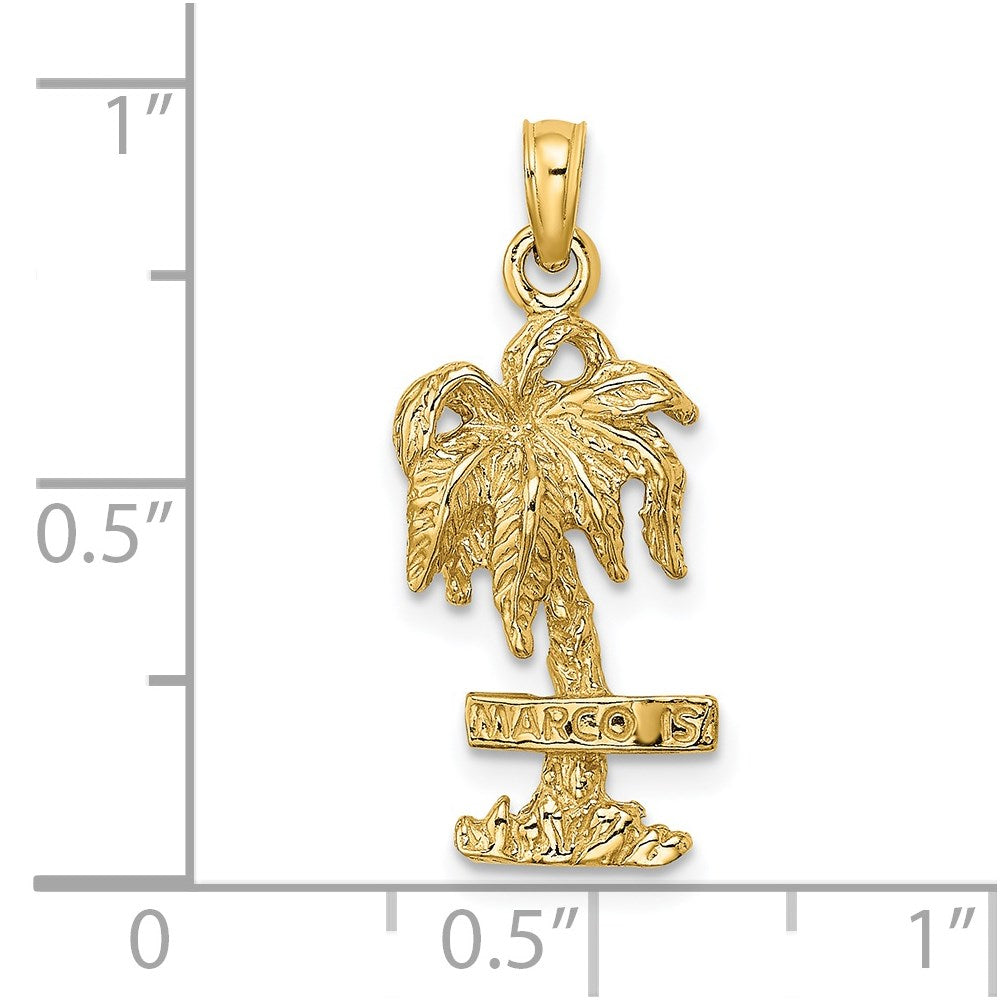 14k Yellow Gold MARCO IS. Palm Tree Charm
