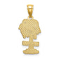 14k Yellow Gold 2-D CURACAO On Palm Tree Charm