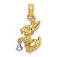 14k Two-tone Gold Two-tone Gold Moveable 3-D Bunny Rabbit Charm
