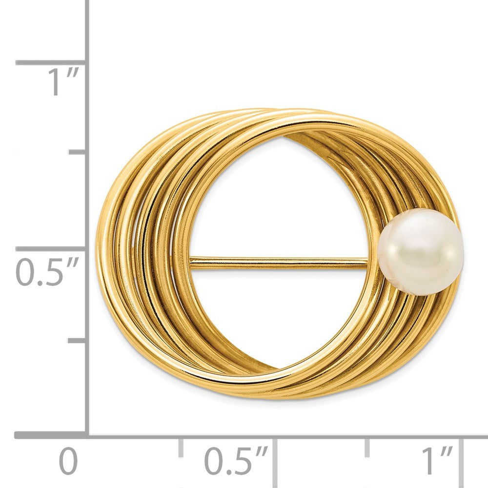 14k Yellow Gold FW Cultured Pearl Pin