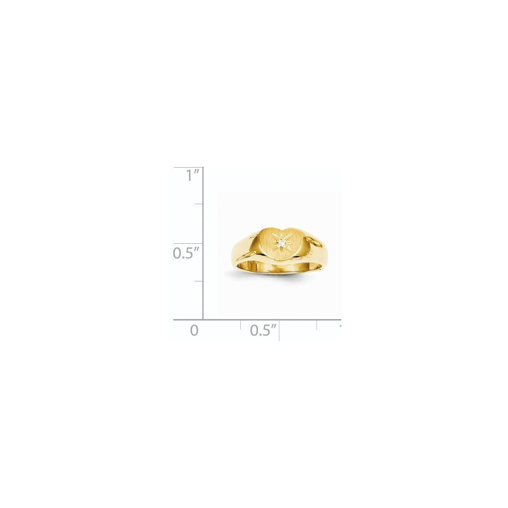 14k Yellow Gold AA Diamond signet ring