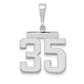 14k White Goldw Medium Polished Number 35 Charm