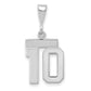 14k White Goldw Small Polished Number 10 Charm