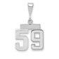 14k White Goldw Small Polished Number 59 Charm