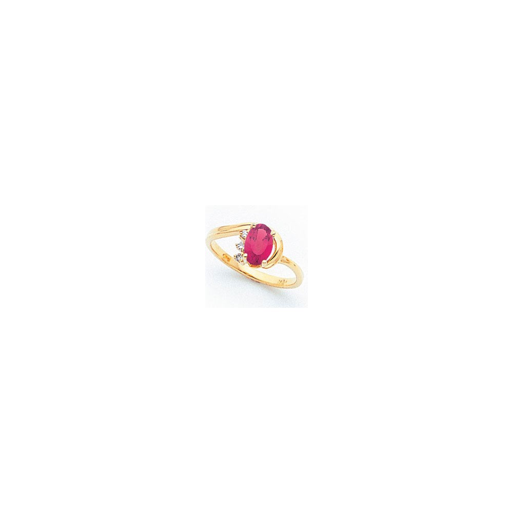 14k Yellow Gold 7x5mm Oval Pink Tourmaline VS Diamond ring