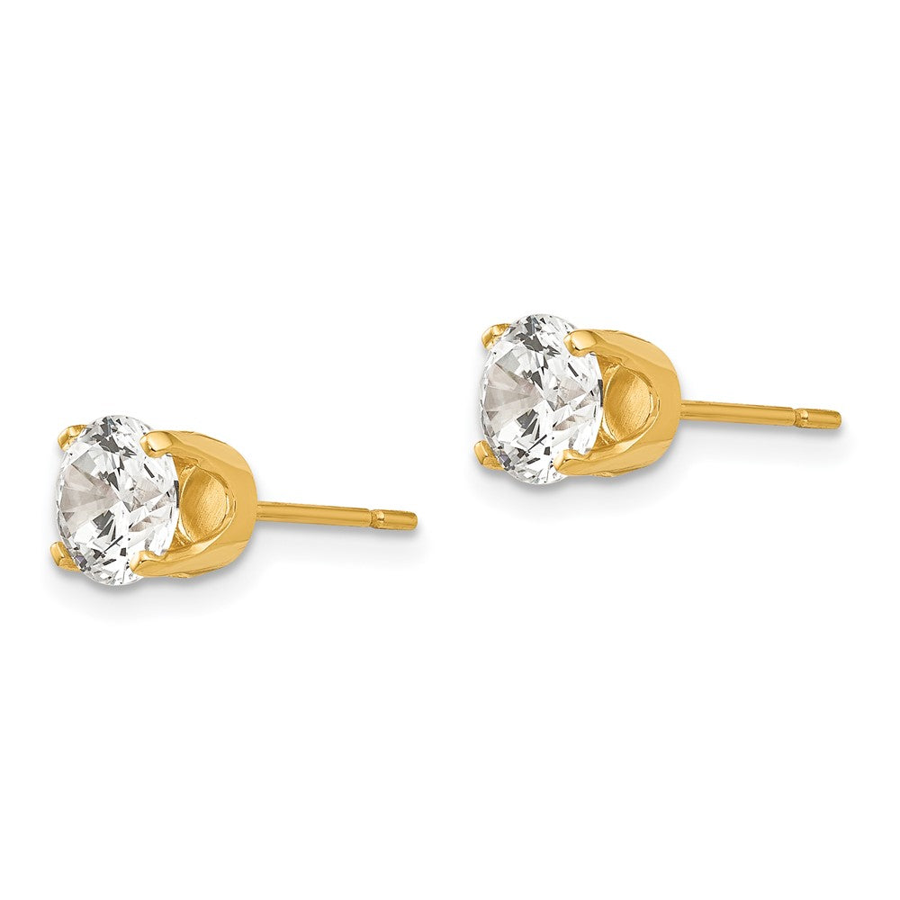14k Yellow Gold 5.75mm CZ stud earrings